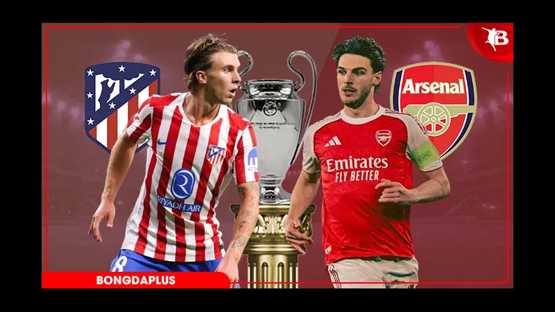 Cầu thủ Atletico Madrid và Arsenal đối đầu trên sân cỏ Cầu thủ Atletico Madrid và Arsenal đối đầu trên sân cỏ